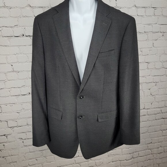 Calvin Klein Grey 2 Botton Double Vented Notch Blazer Sport Coat Size 40L - Picture 1 of 13